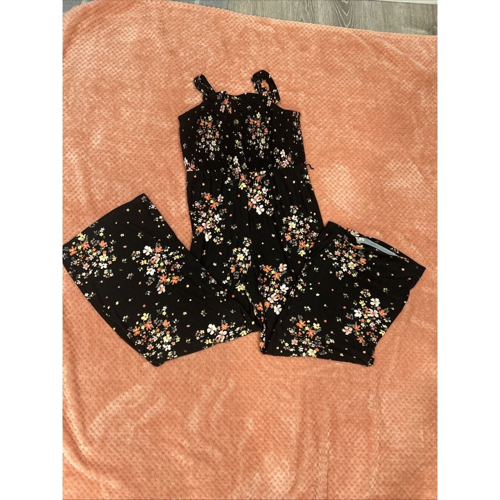 Womens Jumper‎ JUNIORS No Boundaries Large (11-13) Black with Floral Pattern